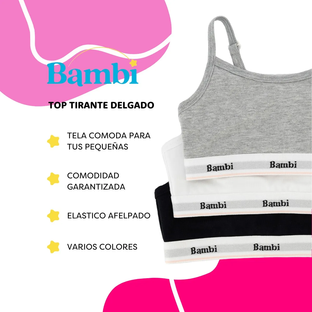 Corpiño Bambi 3 Piezas Top Tirante Niña 61N - Image 2